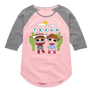 Girls' - Lol Surprise! - Texas Shirt Tail Raglan Graphic T-shirt - 1 of 4