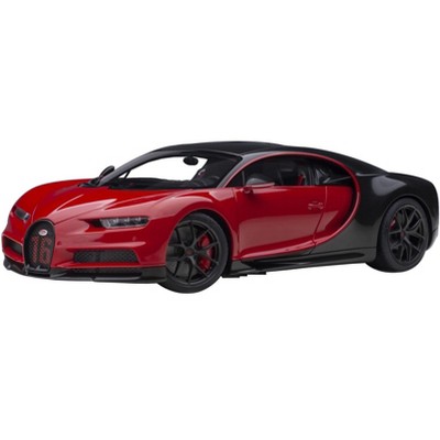 2019 Bugatti Chiron Sport Italian Red and Carbon Black 1/18 Model Car by Autoart