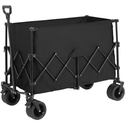 BEAFUP Collapsible Wagon 220lbs with Big All-Terrain Wheels 300L Folding Utility Cart for Camping, Beach, Gardening & Shopping