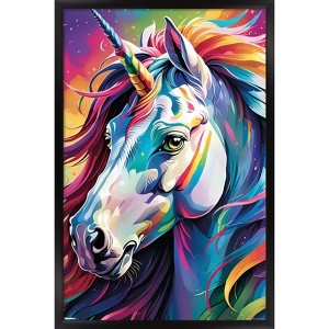 Trends International Tina Lavoie - Glamour Girl Unicorn Framed Wall Poster Prints - 1 of 4