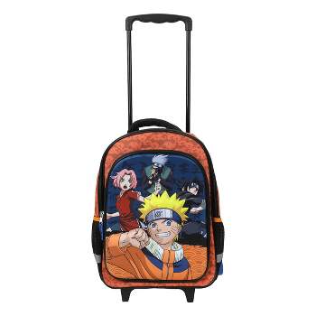 Naruto Anime Characters Youth 16” Orange Rolling Backpack