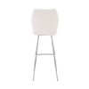 White Faux Leather and Brushed Stainless Steel 30" Bar Stool - 3 of 4