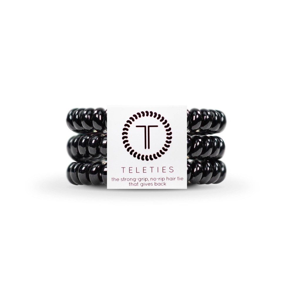 Photos - Hair Styling Product TELETIES Elastics - Jet Black - Small - 3ct