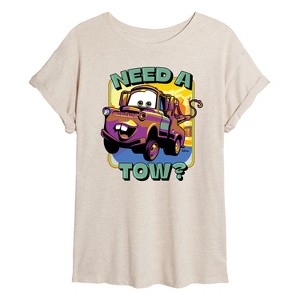 Women's - Disney - Mater Need A Tow Oversized Graphic T-Shirt - 1 of 4