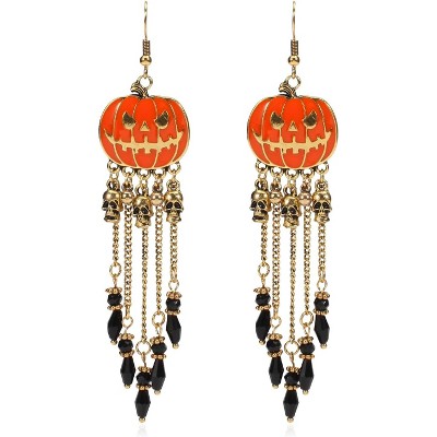 Halloween Drop Earrings for Women - Gothic Ghost Bat Dangle Earrings for Costume Party