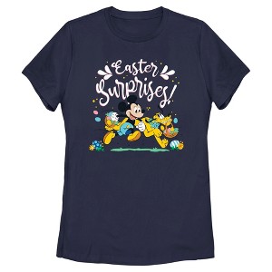 Women's Mickey & Friends Easter Surprises Mousey and Pluto T-Shirt - 1 of 4
