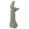 Northlight 23.5" Speckled Ivory St. Francis of Assisi Religious Bird Feeder Outdoor Garden Statue - 3 of 4