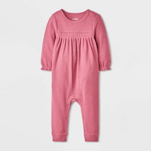Baby Girls' Long Sleeve Waffle Romper - Cat & Jack™ - 1 of 4