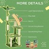 TopComfy Pet Tower Indoor Cat Tree Hammock Scratching Post Stable Platforms Play Ball Anti Tipping Device Pet Toy for Cats, Green, 19.25"*19.25"*56" - 3 of 4