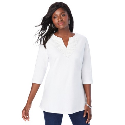 White tunic 2025 tops plus size