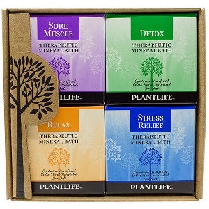 Top 4-Pack Therapy Bath Salts | Balance, Calm & Relieve Tension Naturally | Aromatherapy Mineral Soak | Plantlife 12 oz - 1 of 1
