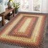 Washable Rug, Machine Washable Rugs for Bedroom, Braided Print Floor Cover, Rustic Low Pile Accent Carpet for Living Room Office, Black - 2 of 4