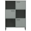 vidaXL Bookcase with Metal Legs Gray 35.4 in.x13.8 in.x50.6 in. Solid Wood OSLO - 4 of 4