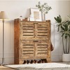 Shoe Cabinet for Entryway, Shoe Cabinet with 2 Flip Drawers, Farmhouse Thin Shoe Organizer Cabinet with Hooks for Entrance, Hallway, Front Door - 2 of 4