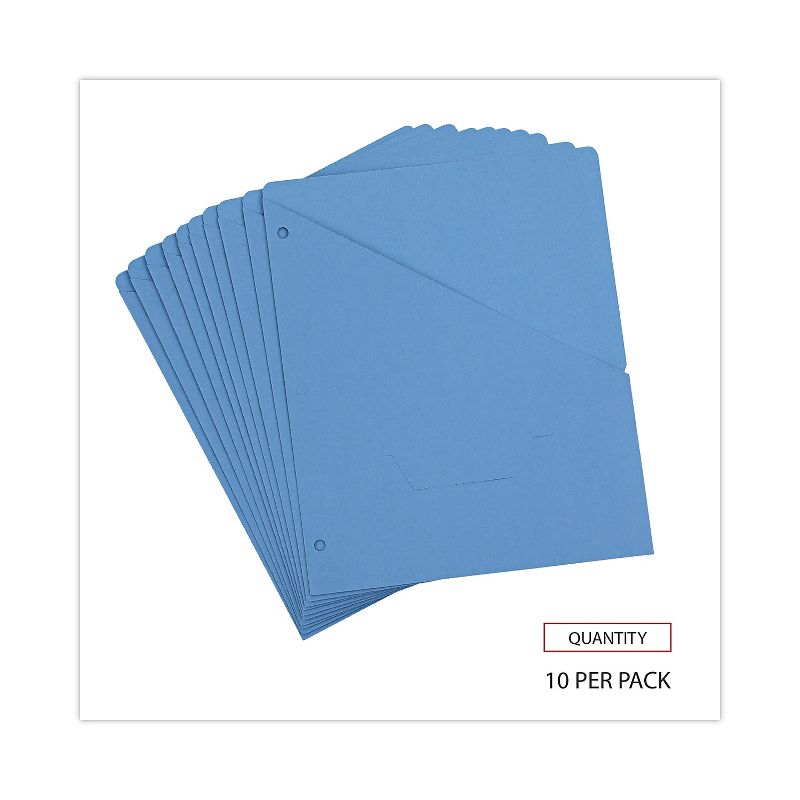 Universal Slash-Cut Pockets for Three-Ring Binders Jacket Letter 11 Pt. Blue 10/Pack 61681, 4 of 9