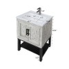 Lyngins Bathroom Vanity with Sink & Aluminum Gunmetal Faucet, Freestanding Bathroom Cabinet with Storage Doors & Open Iron Shelf for Outdoor-Ready - 3 of 4