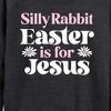Women's - Instant Message - Silly Rabbit Easter Is For Jesus Lightweight French Terry Wide Neck Long Sleeve Graphic Shirt - 2 of 4