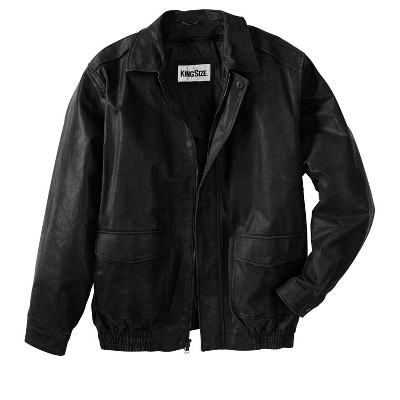 Kingsize Men's Big & Tall Embossed Leather Bomber Jacket
