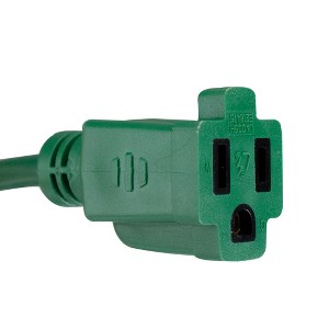 Northlight Three-Prong Outdoor Extension Power Cord with Single Outlet End Connector - 20' - Green - 1 of 3
