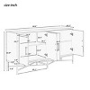 Modern 4-Door Sideboard Cabinet, Console Cupboard with Cross-Leg Metal Base for Living Room or Entryway – Cuddlewood - 4 of 4
