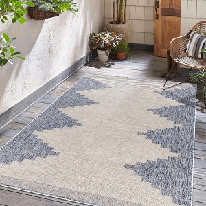 Hauteloom Djugun Blue Outdoor Rug - 1 of 4