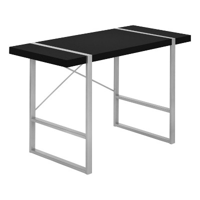 Monarch Specialties Computer Desk Home Office Laptop 48InchL Work Metal Laminate Black Grey Contemporary Modern
