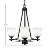Toltec Lighting Uptowne 3 - Light Chandelier in  Dark Granite with 4.5" Square White Muslin Shade - 2 of 3