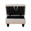 DOMETOUR Gray White Corduroy Living Room Ottoman-Soft Upholstered Living Room Footstool or Accent Bench for Modern Home Decor - 4 of 4