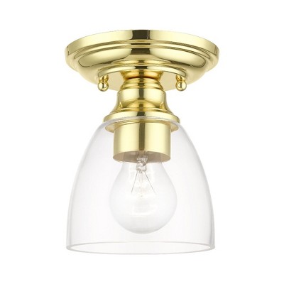 Livex Lighting Montgomery 1 - Light Flush Mount in  Polished Brass
