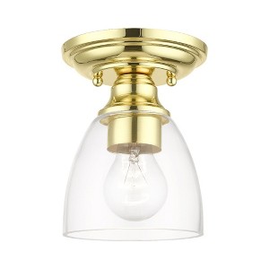 Livex Lighting Montgomery 1 - Light Flush Mount in  Polished Brass - 1 of 1