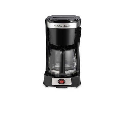 Hamilton Beach 5C Coffee Maker 46110: 5 Cup Drip Coffee Pot, Small Electric, Dishwasher-Safe, Black, 700W, Basket Filter
