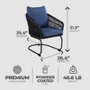 Four Seasons Courtyard Adelaide Set of 2 C Spring 250 Pound Capacity Rocking Motion Dining Chairs with Steel Frame and Olefin Cushions, Blue - 2 of 4