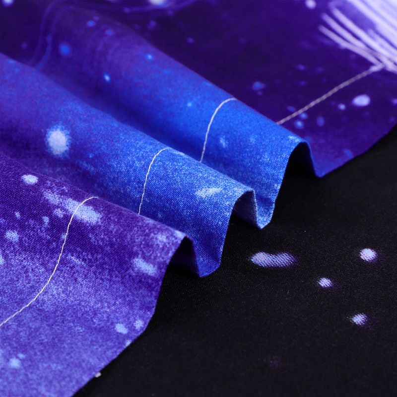 PiccoCasa 100% Polyester Galaxies Purple Duvet Cover Sets Includes 1 Duvet Cover 2 Pillow Shams Queen, 5 of 7
