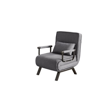 TIRAMISUBEST Light Grey 5-in-1 Folding Chair & Sleeper Sofa Bed with Adjustable Backrest, Convertible Futon for Small Spaces/Office - 1 of 4