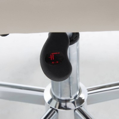 Cream Faux Leather and Mesh Swivel Ergonomic Task Chair