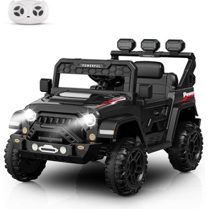Kids Electric Vehicle, 12V Battery Powered Ride On Car with 2.4G Remote Control, 3 Speed Ride On Toy, Soft Start, LED Lights - 1 of 4