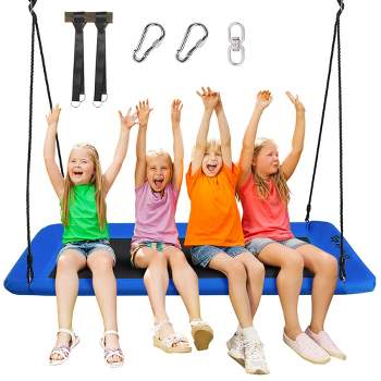 Costway 700lb Giant 60'' Platform Tree Swing Outdoor w/ 2 Hanging Straps Blue\Colorful\Green\Camo Green