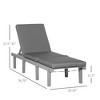 PAGED Outdoor Patio Lounge Chair, Sun Tanning Chair with 4-Position Adjustable Backrest and Cushion for Patio, Deck, Beach - 2 of 4