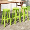 WestinTrends Malibu 29" All Weather Hdpe Outdoor Patio Round Backless Bar Stool (Set of 3) - 2 of 4