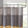 PAGED Faux Silk Dupioni Shower Curtain with Pintuck Detailing, 72x72" Colorblock Design Shower Curtain for Bathroom with Light Sheen - 2 of 4