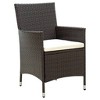 vidaXL Patio Chairs with Cushions 2 pcs Poly Rattan Brown - 2 of 4