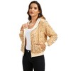 Anna-Kaci Women's Hooded Sequin Jacket with Front Zipper Closure and Ribbed Trim - Small, Gold - 3 of 4