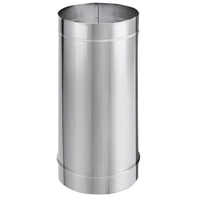 DuraVent DuraBlack 24 Inch Long x 8 Inch Diameter Single Wall Wood Burning Stainless Steel Stove Pipe Connector to Vent Smoke and Exhaust