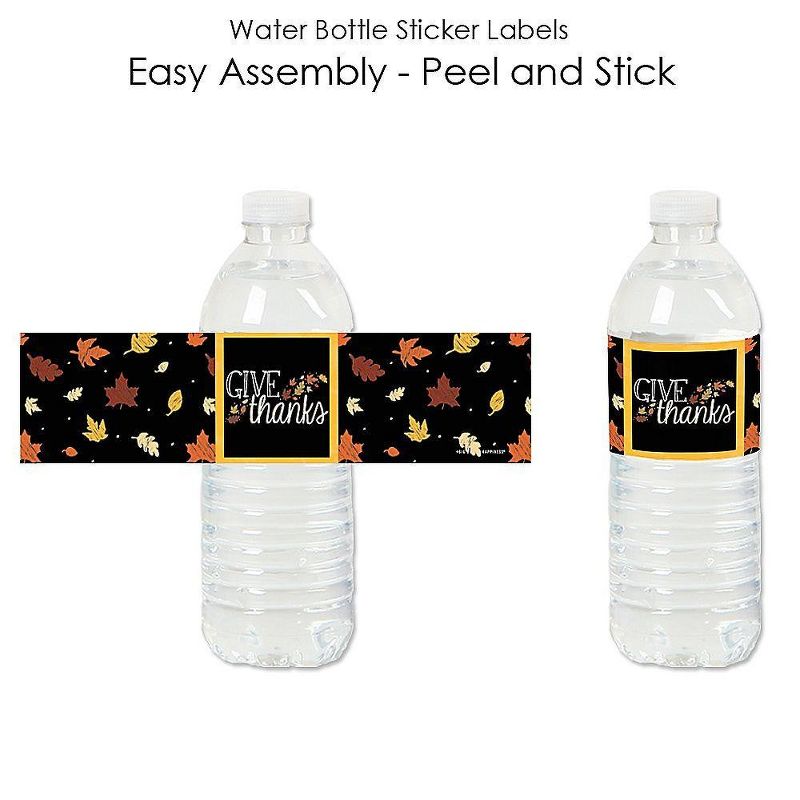 Big Dot of Happiness Give Thanks - Thanksgiving Party Water Bottle Sticker Labels - Set of 20, 2 of 6