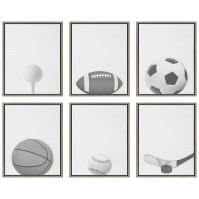 Gray Framed Baseball Portrait Canvas Wall Art, 18x24