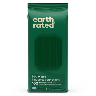 Earth Rated Thick Hypoallergenic Pet Grooming Wipes - Lavender Scent - 100ct