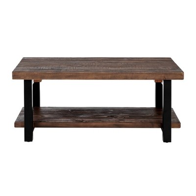 Pomona 42" Rustic Natural Wood and Metal Coffee Table