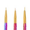 Unique Bargains Nail Art Brushes Gold Tone Multicolored 3 Pcs - 2 of 4