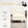 Lyngins Classic Teddy Fleece Accent Chair with Tufted Backrest, Ergonomic Upholstered Armchair with Birch Legs, Sofa Chair for Living Room, Bedroom - 3 of 4