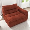 DOMETOUR Lazy floor sofa, modern floor lounge chair with right arm, comfortable beanbag sofa, suitable for living room bedroom office - Orange - 3 of 4
